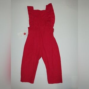 Smiling Button Red Romper